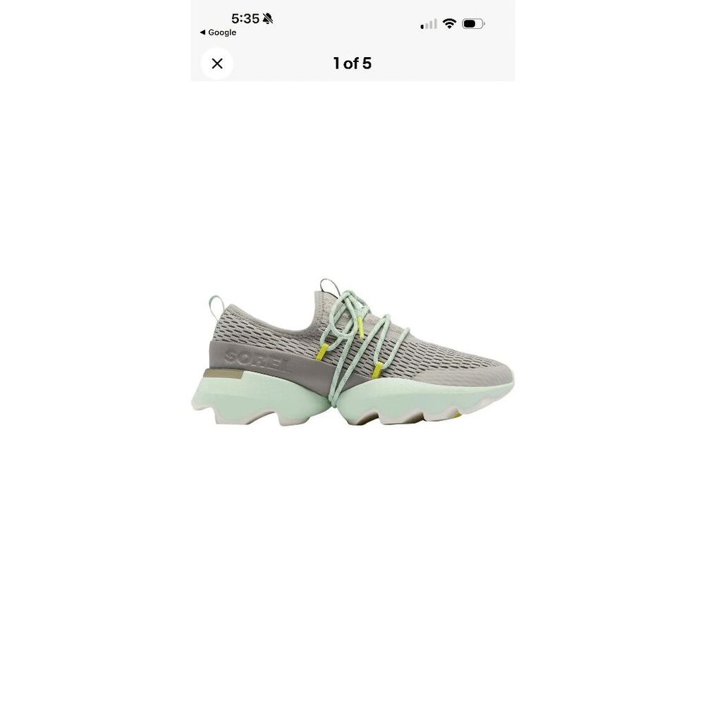 Sorel Kinetic Impact Lace Sneakers Women’s 8.5 Gray Mint Athletic Walking Shoes